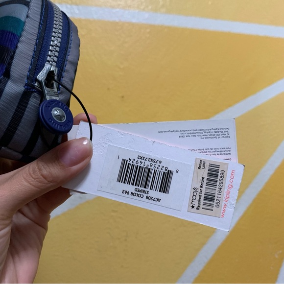 NWT Kipling Striped Cosmetic Toiletry Bag - Picture 4 of 9